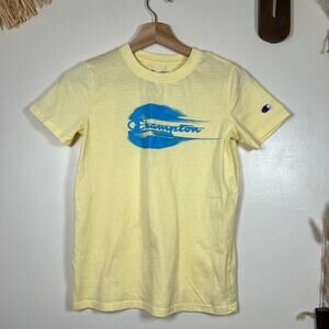 Boys Yellow and Blue Champion T-Shirt Size Medium